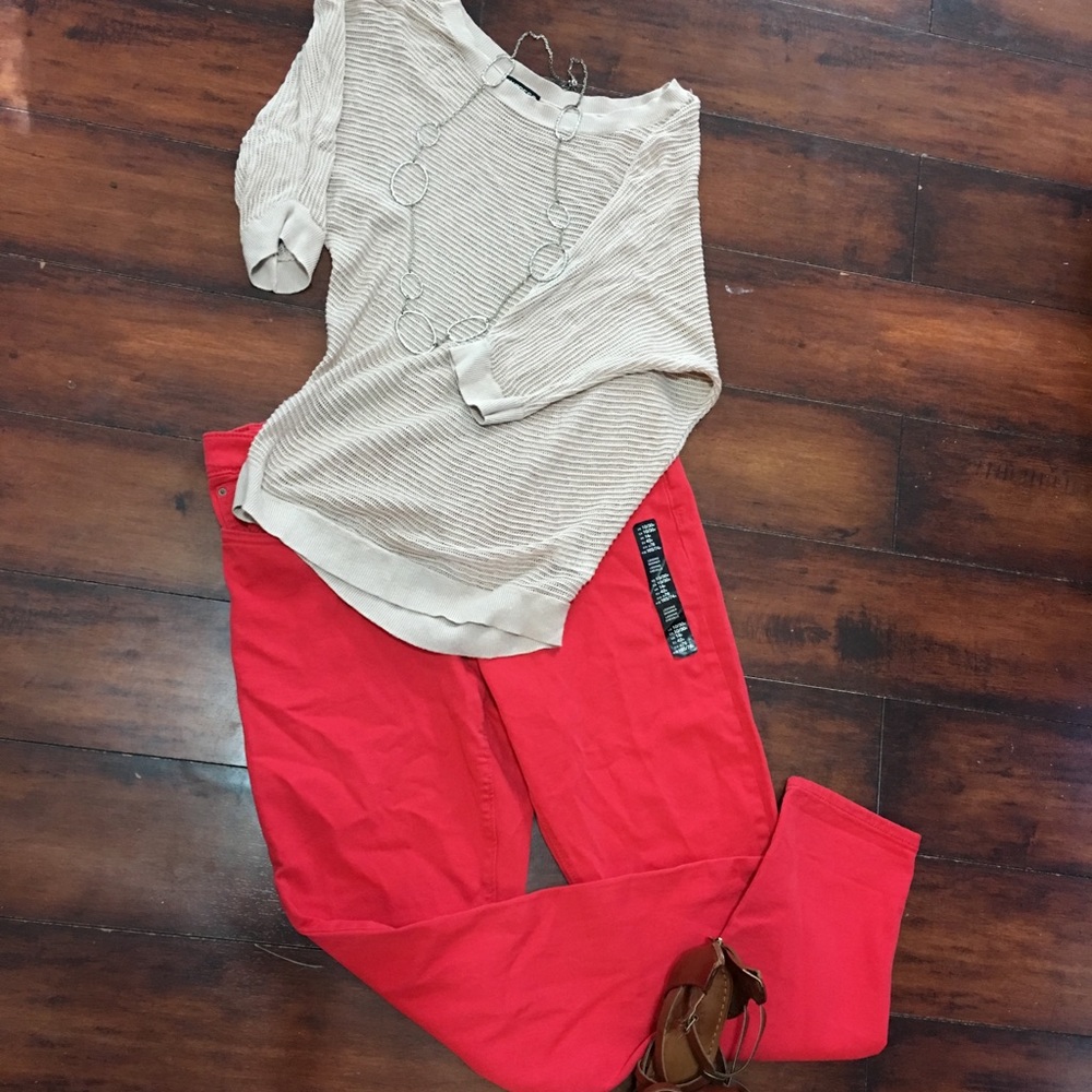 Casual red jeans